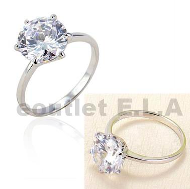 QUALITY 2CT CZ SOLITAIRE RING 18KRGP-sz6